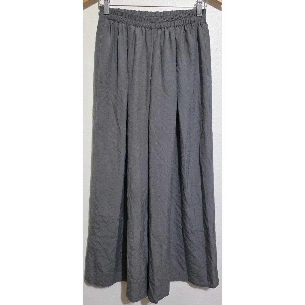 Vntg Eileen Fisher Women Silk Gray Wide Leg Pant Slacks Sz 1 Career Trouser NOS
